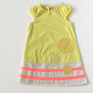 Gymboree Lemon Dress Yellow And Neon Orange Cap Sleeves Cute